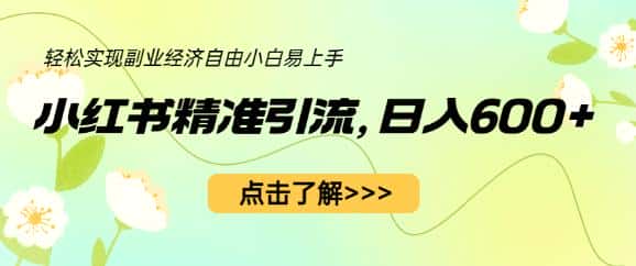 小红书精准引流,小白日入600+,轻松实现副业经济自由(教程+1153G资源) 小红书精准引流,小白日入600+,轻松实现副业经济自由(教程+1153G资源)