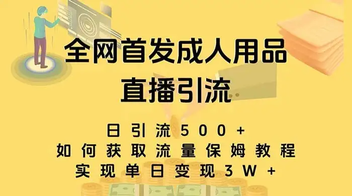 成人用品直播引流获客暴力玩法,单日引流500+,变现 3w+,保姆级教程-优优云创网