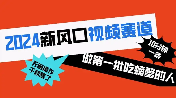 2024 新风口视频赛道,做第一批吃螃蟹的人,10 分钟一条原创视频,小白无脑操作-优优云创网