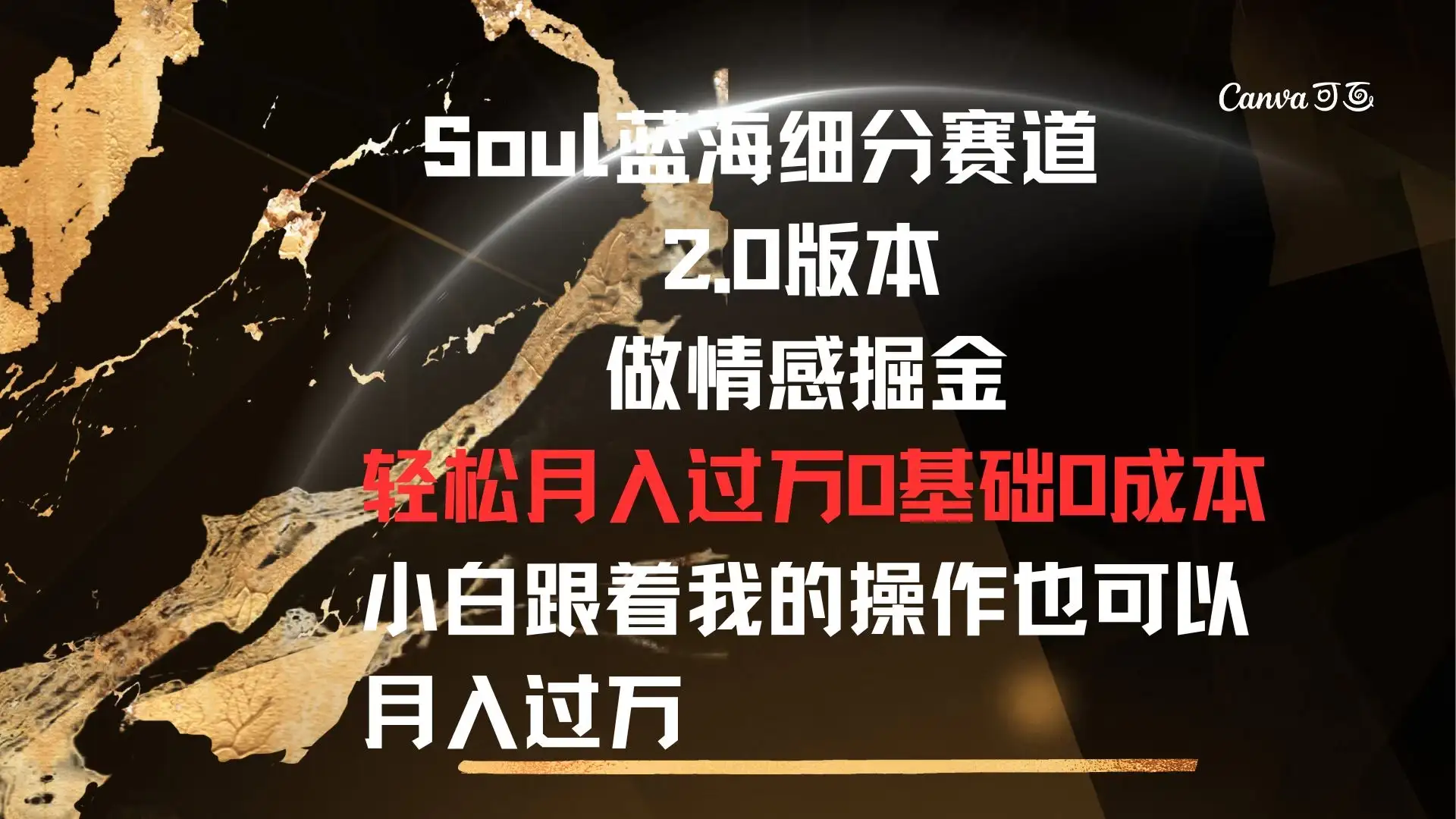 Soul蓝海细分赛道,2.0版本,做情感掘金,轻松月入过万,0基础,0成本,小白跟着我的操作也可以月入过万-优优云创网