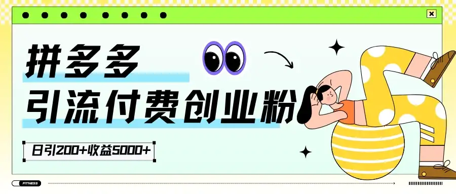 拼多多引流付费创业粉,日引200+,收益5000+-优优云创网