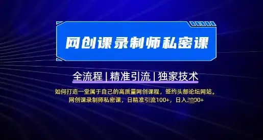 【网创课录制师私密课】如何打造一堂属于自己的高质量网创课程,网创课录制师私密课,日精准引流100+