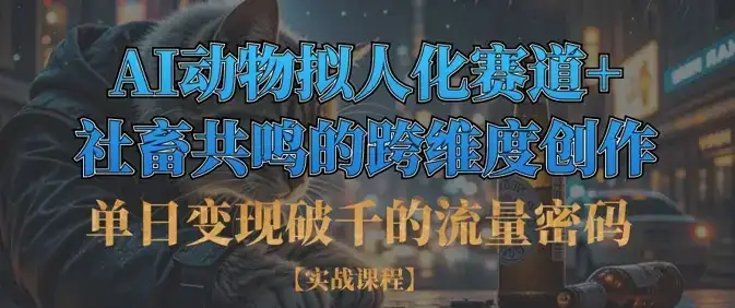 单日变现破千的流量密码,AI动物拟人化赛道+社畜共鸣的跨维度创作