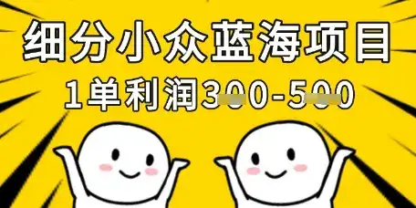 细分小众蓝海项目,一单利润3张,每月收入稳定过1w+