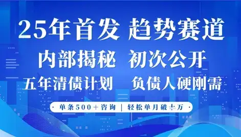 2025年首次公开,真正的事业型赛道,客咨不断,单月轻松破W