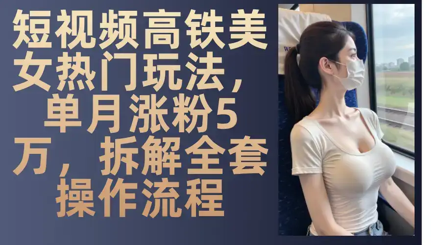 最新爆款短视频,高铁美女玩法,一周涨粉5万+,各种分成引流变现,每天稳定变现1000+实战教程-优优云创网 最新爆款短视频,高铁美女玩法,一周涨粉5万+,各种分成引流变现,每天稳定变现1000+实战教程-优优云创网