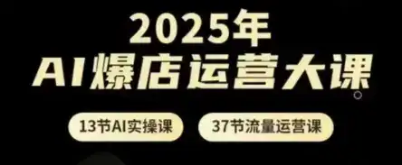 2025年AI爆店运营大课,13节AI实操课+37节流量运营课-优优云创网 2025年AI爆店运营大课,13节AI实操课+37节流量运营课-优优云创网