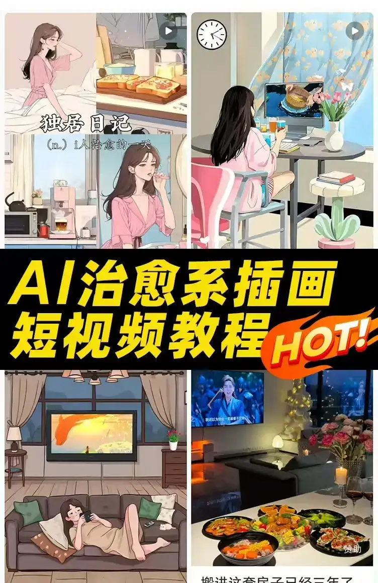 【爆火付费】某音某书治愈系插画小清新短视频制作教程+素材+工具(一站式)-优优云创网 【爆火付费】某音某书治愈系插画小清新短视频制作教程+素材+工具(一站式)-优优云创网