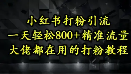 小红书打粉引流,一天轻松500+精准流量,大佬都在用的打粉教程-优优云创网 小红书打粉引流,一天轻松500+精准流量,大佬都在用的打粉教程-优优云创网