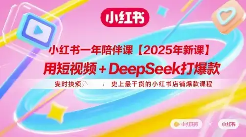 小红书一年陪伴课【2025年新课】,用短视频+deepSeek打爆款,史上最干货的小红书店铺爆款课程-优优云创网 小红书一年陪伴课【2025年新课】,用短视频+deepSeek打爆款,史上最干货的小红书店铺爆款课程-优优云创网
