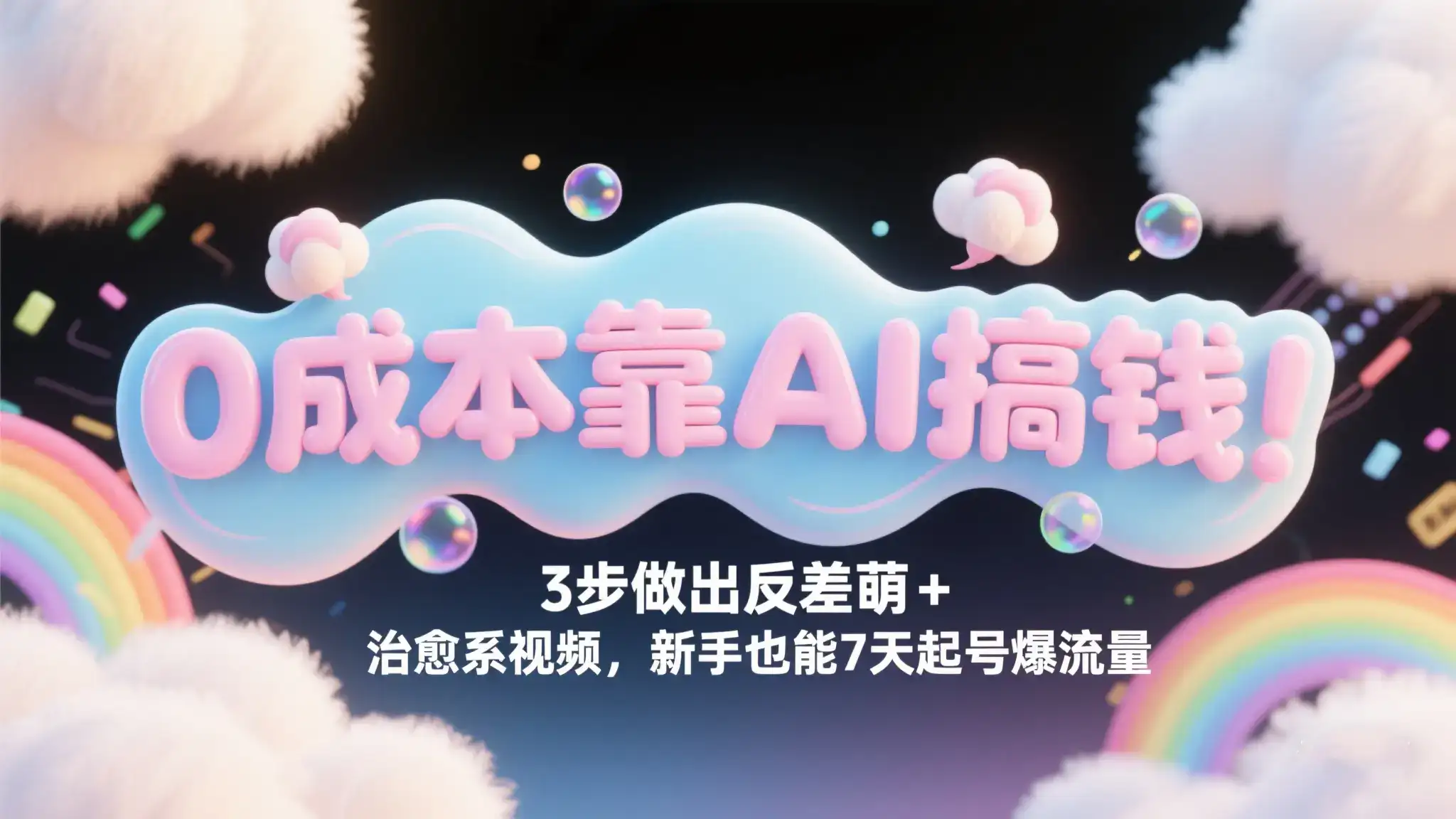 0成本靠AI搞钱!3步做出反差萌+治愈系视频,新手也能7天起号爆流量,单日变现1000+-优优云创网 0成本靠AI搞钱!3步做出反差萌+治愈系视频,新手也能7天起号爆流量,单日变现1000+-优优云创网