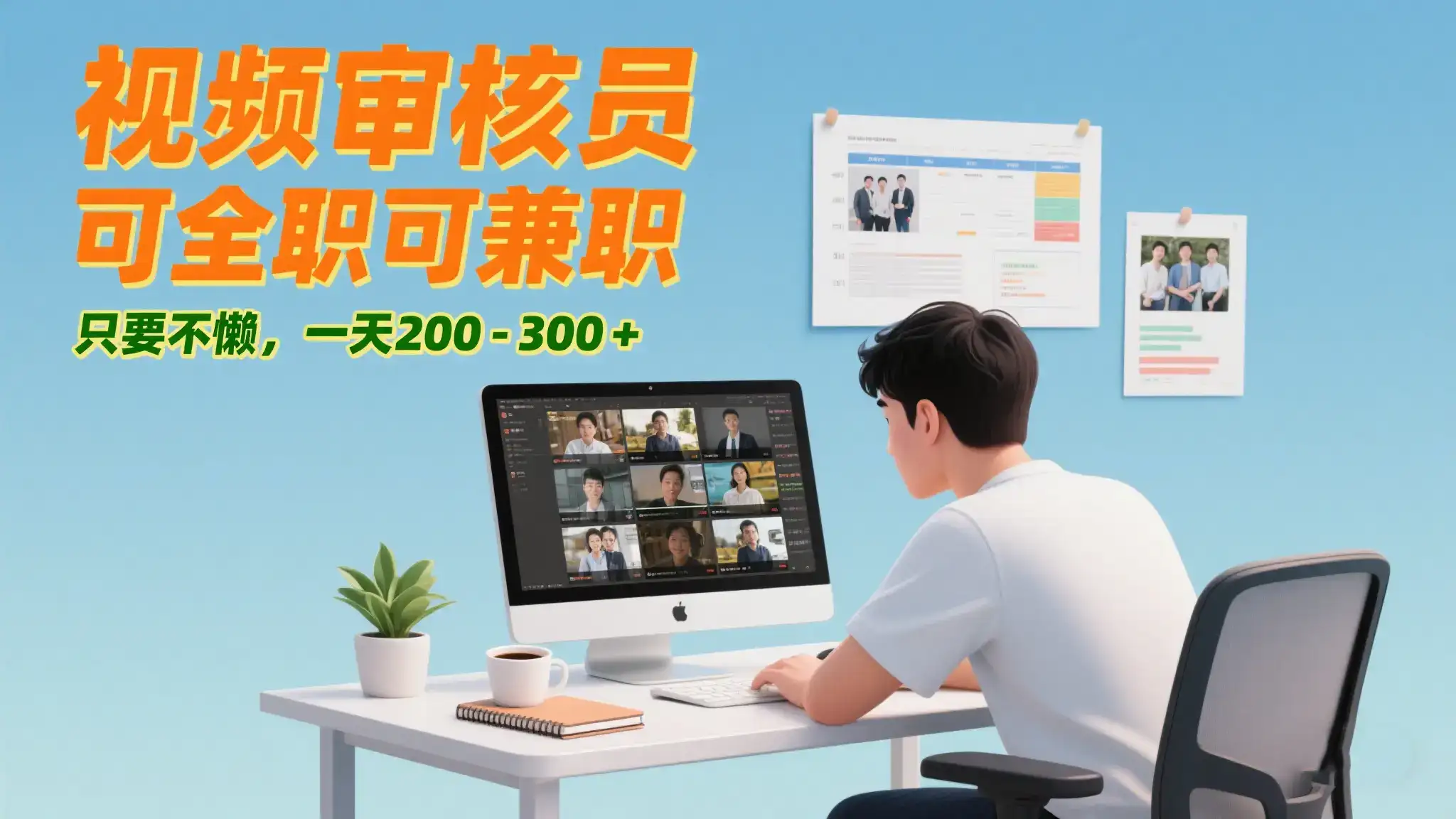 视频审核员,可全职可兼职,只要不懒,一天200-300+-优优云创网 视频审核员,可全职可兼职,只要不懒,一天200-300+-优优云创网