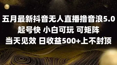 2025五月最新无人直播撸音浪单日产出5张+实操教程【揭秘】-优优云创网 2025五月最新无人直播撸音浪单日产出5张+实操教程【揭秘】-优优云创网