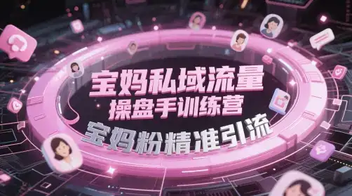 宝妈私域流量操盘手训练营,宝妈粉精准引流