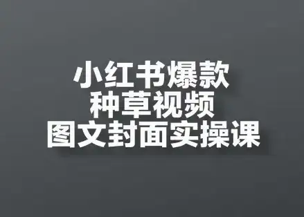 小红书爆款种草视频图文封面实操课,开店、选品、引流、变现全流程-优优云创网 小红书爆款种草视频图文封面实操课,开店、选品、引流、变现全流程-优优云创网