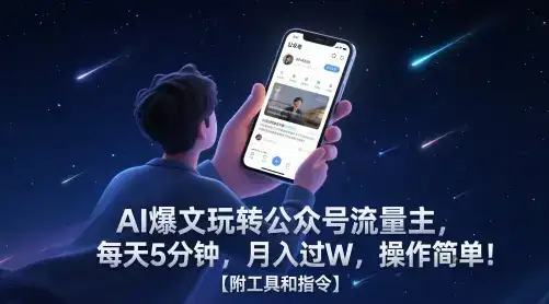 AI爆文玩转公众号流量主,每天5分钟,月入过W,操作简单!【附工具和指令】-优优云创网 AI爆文玩转公众号流量主,每天5分钟,月入过W,操作简单!【附工具和指令】-优优云创网