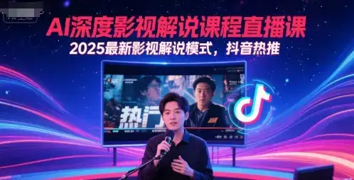 AI深度影视解说课程直播课,2025最新影视解说模式,抖音热推-优优云创网 AI深度影视解说课程直播课,2025最新影视解说模式,抖音热推-优优云创网