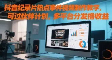 抖音纪录片热点事件视频制作教学,可过伙伴计划,多平台分发撸收益
