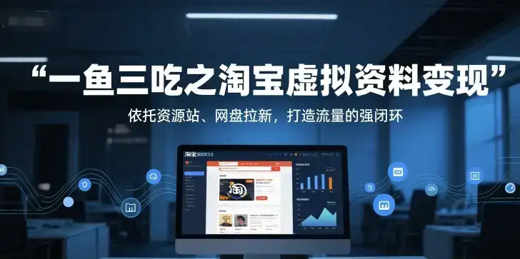 一鱼三吃之淘宝虚拟资料变现,依托资源站、网盘拉新,打造流量的强闭环-优优云创网 一鱼三吃之淘宝虚拟资料变现,依托资源站、网盘拉新,打造流量的强闭环-优优云创网