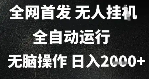 2025首发无人挂G项目,日入2k+,全自动运行,无脑操作,长期稳定 小白可玩【揭秘】
