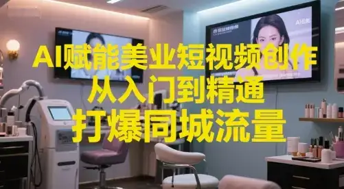 AI赋能美业短视频创作,从入门到精通,打爆同城流量,超级AI工具短视频实操落地-优优云创网 AI赋能美业短视频创作,从入门到精通,打爆同城流量,超级AI工具短视频实操落地-优优云创网