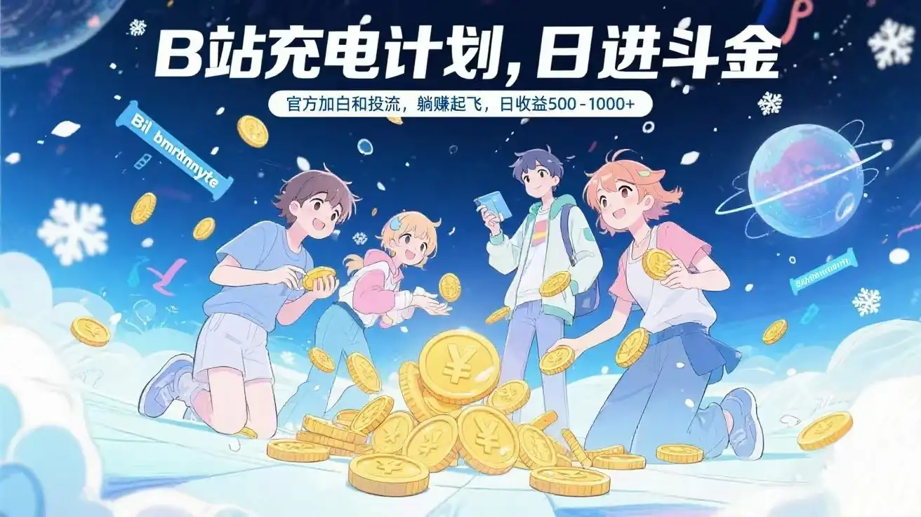B站充电计划,官方加白和投流,躺赚起飞,日收益500-1000+-优优云创网 B站充电计划,官方加白和投流,躺赚起飞,日收益500-1000+-优优云创网