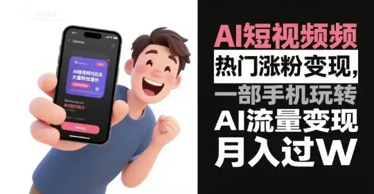 【精】AI短视频热门涨粉变现,一部手机玩转AI流量变现,月入过W-优优云创网 【精】AI短视频热门涨粉变现,一部手机玩转AI流量变现,月入过W-优优云创网