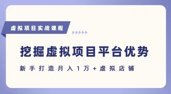 抓住虚拟项目各平台优势,新手轻松月入1W+(给出具体建议)-优优云创网 抓住虚拟项目各平台优势,新手轻松月入1W+(给出具体建议)-优优云创网