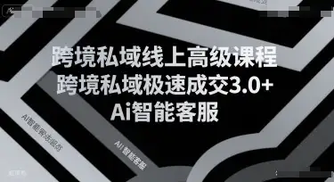 【精】跨境私域线上高级课程,跨境私域极速成交3.0+Ai智能客服-优优云创网 【精】跨境私域线上高级课程,跨境私域极速成交3.0+Ai智能客服-优优云创网