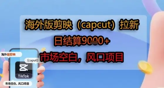 海外版剪映(capcut)拉新,日结算1k+,市场空白,风口项目-优优云创网 海外版剪映(capcut)拉新,日结算1k+,市场空白,风口项目-优优云创网