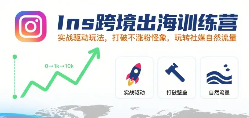 【精】Ins跨境出海训练营,实战驱动玩法,打破不涨粉怪象,玩转社媒自然流量-优优云创网 【精】Ins跨境出海训练营,实战驱动玩法,打破不涨粉怪象,玩转社媒自然流量-优优云创网