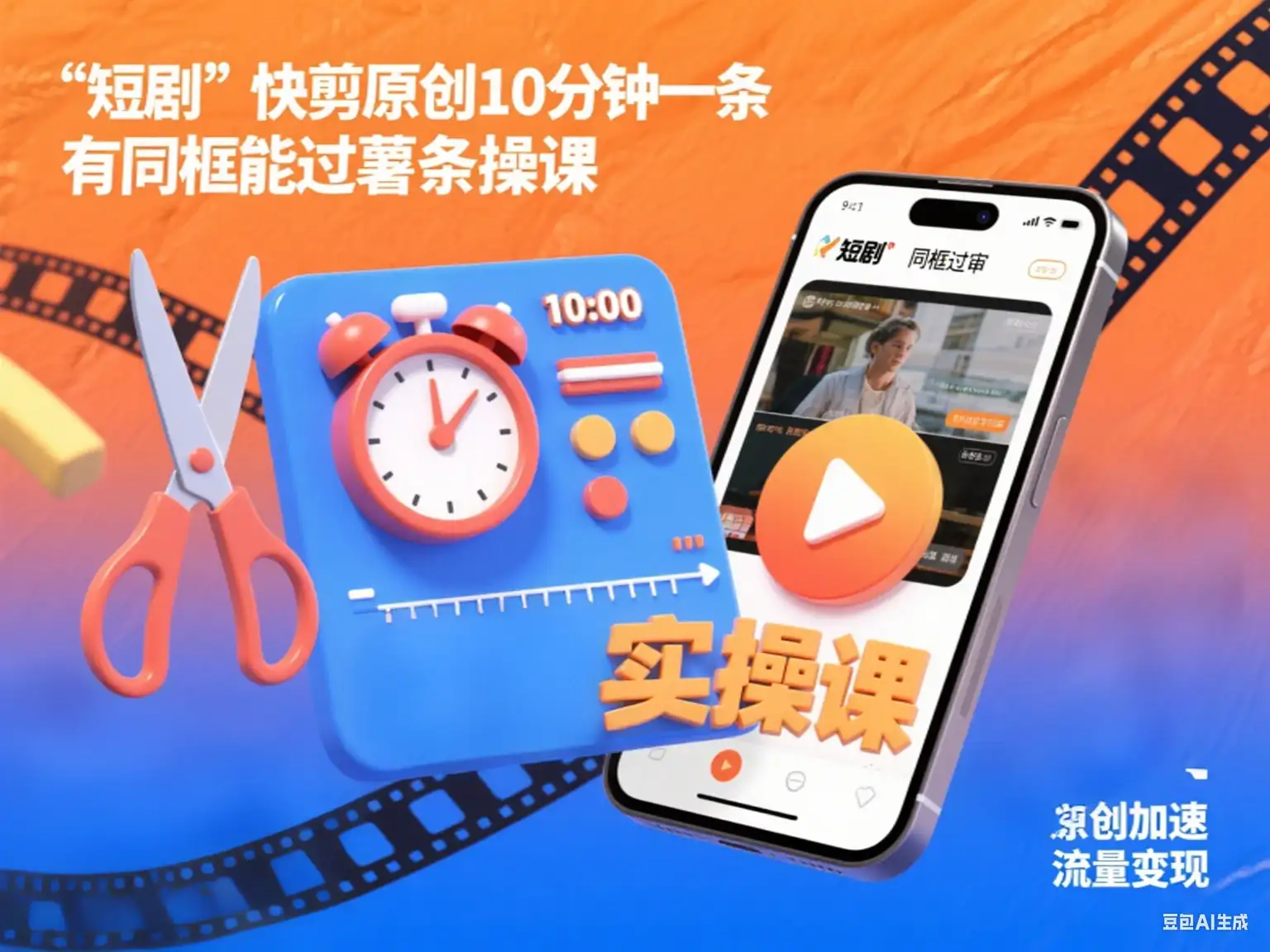 短剧 快剪原创10分钟一条 有同框能过薯条实操课-优优云创网 短剧 快剪原创10分钟一条 有同框能过薯条实操课-优优云创网