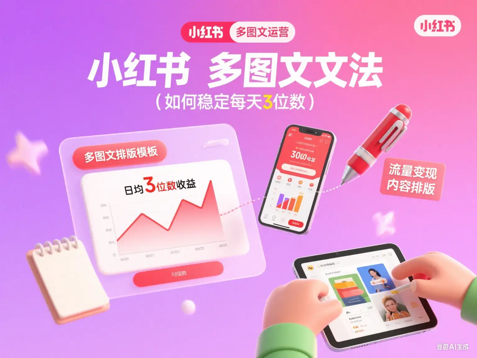小红书 多图文文法(如何稳定每天3位数)-优优云创网 小红书 多图文文法(如何稳定每天3位数)-优优云创网