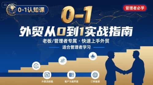 外贸如何快速0-1认知课-适合内贸转外贸的老板,管理者学习