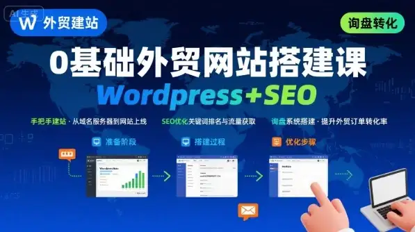 【精】WordPress外贸建站+SEO优化课程,手把手教你从0到1搭建可获得询盘的外贸网站-优优云创网 【精】WordPress外贸建站+SEO优化课程,手把手教你从0到1搭建可获得询盘的外贸网站-优优云创网