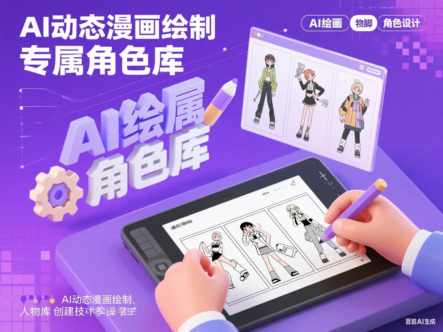 AI动态漫画绘制专属人物脚色库实操课-优优云创网 AI动态漫画绘制专属人物脚色库实操课-优优云创网