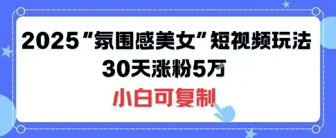 不露脸也能火!2025“氛围感美女”短视频玩法,30天涨粉5W小白可复制-优优云创网 不露脸也能火!2025“氛围感美女”短视频玩法,30天涨粉5W小白可复制-优优云创网