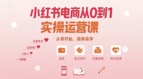 【精】小红书电商从0到1实操运营课,从零开始,简单易学-优优云创网 【精】小红书电商从0到1实操运营课,从零开始,简单易学-优优云创网