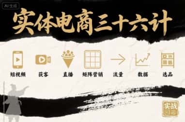 实体电商三十六计,短视频-获客-直播-矩阵营销-流量-数据-选品