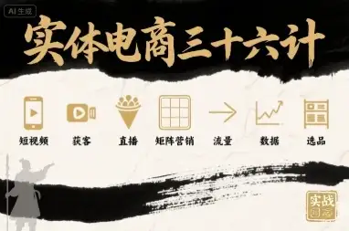 【精】实体电商三十六计,短视频-获客-直播-矩阵营销-流量-数据-选品-优优云创网 【精】实体电商三十六计,短视频-获客-直播-矩阵营销-流量-数据-选品-优优云创网