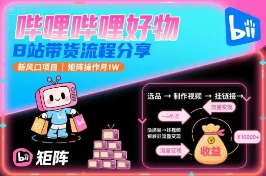哔哩哔哩好物,B站带货流程分享,新风口项目,矩阵操作月1W-优优云创网 哔哩哔哩好物,B站带货流程分享,新风口项目,矩阵操作月1W-优优云创网