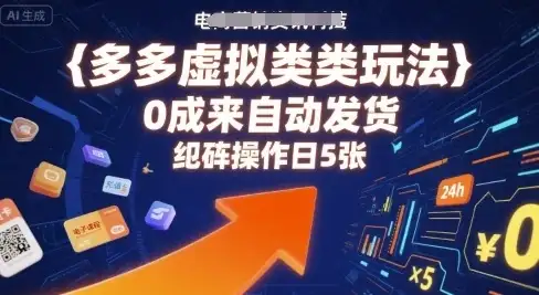 多多虚拟类目玩法,0成本全自动发货,矩阵操作日5张-优优云创网 多多虚拟类目玩法,0成本全自动发货,矩阵操作日5张-优优云创网