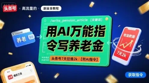 用AI万能指令写养老金,头条号7天狂撸2k【附AI指令】-优优云创网 用AI万能指令写养老金,头条号7天狂撸2k【附AI指令】-优优云创网