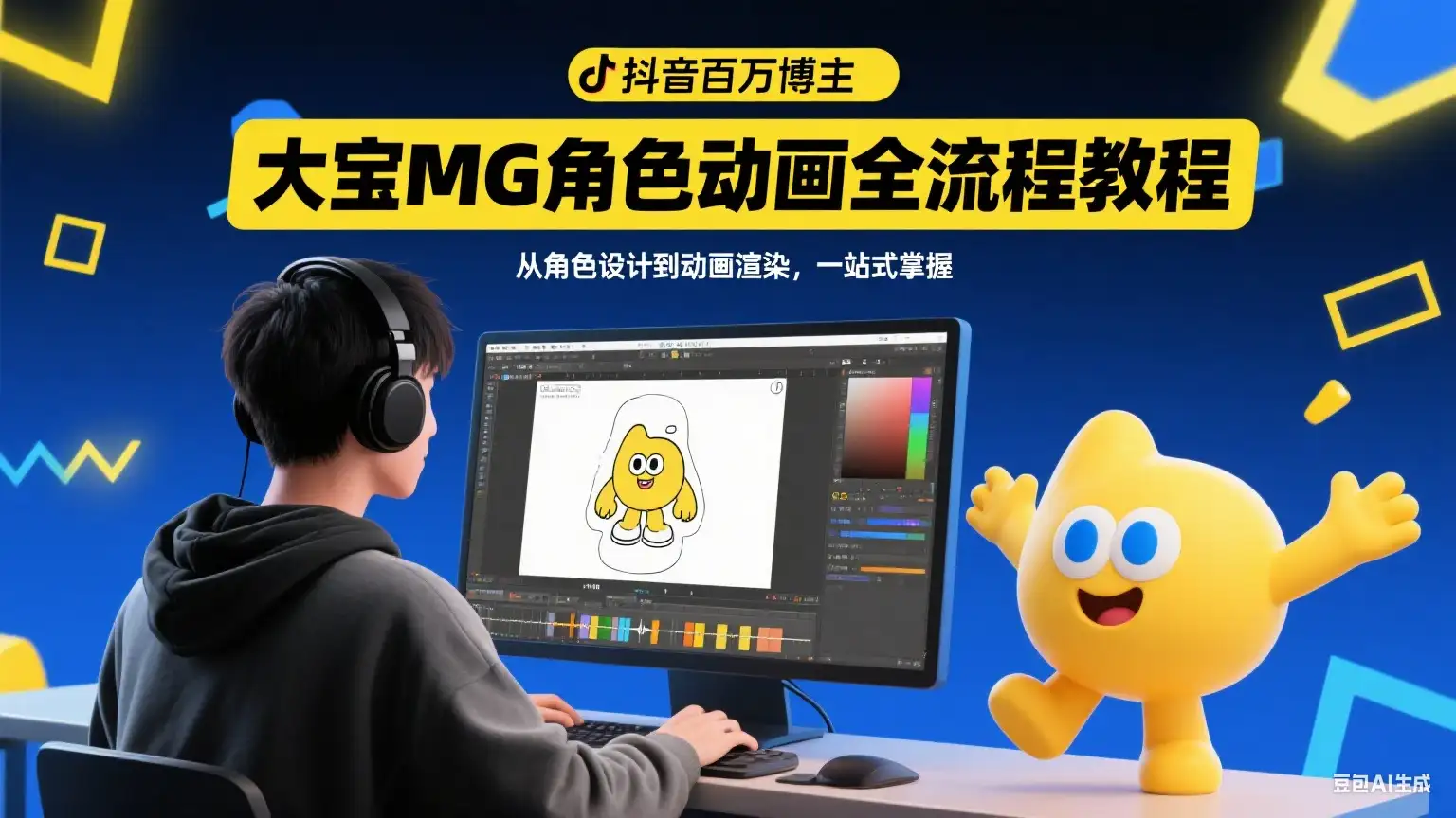 【精】抖音百万博主,大宝MG角色动画全流程教程-优优云创网 【精】抖音百万博主,大宝MG角色动画全流程教程-优优云创网