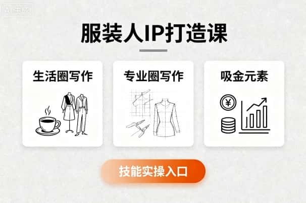 服装人IP打造课,文案创富+生活圈写作+专业圈写作+服装人专属+吸金元素+技能实操