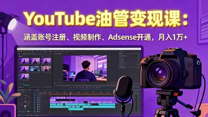 2025YouTube油管变现课:涵盖账号注册、视频制作、Adsense开通,月入1万+-优优云创网 2025YouTube油管变现课:涵盖账号注册、视频制作、Adsense开通,月入1万+-优优云创网