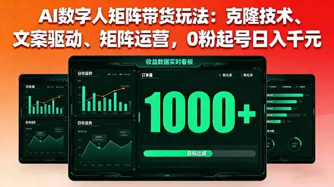 【精】AI数字人矩阵带货玩法:克隆技术、文案驱动、矩阵运营,0粉起号日入千元-优优云创网 【精】AI数字人矩阵带货玩法:克隆技术、文案驱动、矩阵运营,0粉起号日入千元-优优云创网