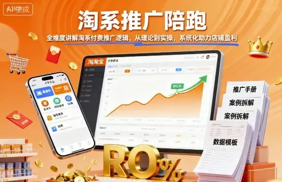【精】淘系推广陪跑,全维度讲解淘系付费推广逻辑,从理论到实操,系统化助力店铺盈利-优优云创网 【精】淘系推广陪跑,全维度讲解淘系付费推广逻辑,从理论到实操,系统化助力店铺盈利-优优云创网
