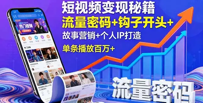 【精】短视频变现秘籍,流量密码+钩子开头+故事营销+个人IP打造,单条播放百万+-优优云创网 【精】短视频变现秘籍,流量密码+钩子开头+故事营销+个人IP打造,单条播放百万+-优优云创网