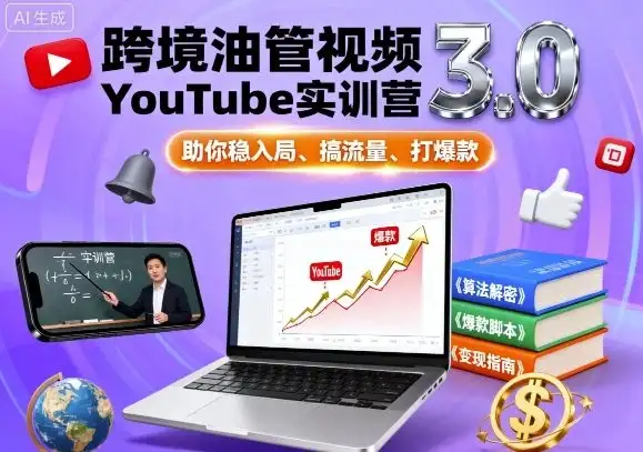 【精】跨境油管视频YouTube实训营3.0,助你稳入局、搞流量、打爆款-优优云创网 【精】跨境油管视频YouTube实训营3.0,助你稳入局、搞流量、打爆款-优优云创网